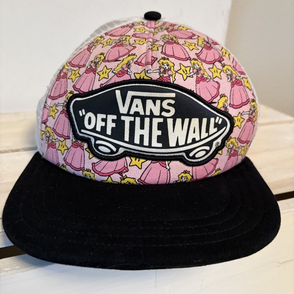 Rare Vans Off The Wall Nintendo Princess Peach Snapback Cap Super Mario Hat OSFA main image 15
